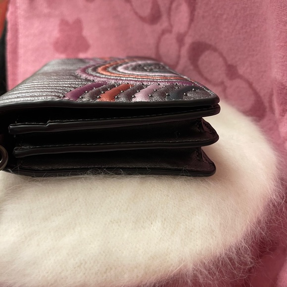 Coach Callie Foldover Chain Clutch | Graphite Mult - Picture 8 of 12